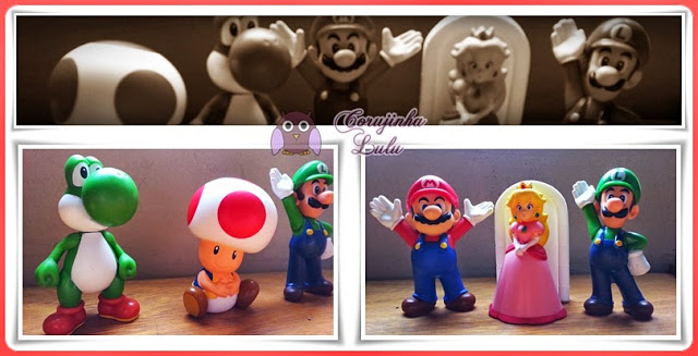 Yoshi, Toad, Mario, Princesa Peach e Luigi super mario bros mc lanche feliz mcdonald's