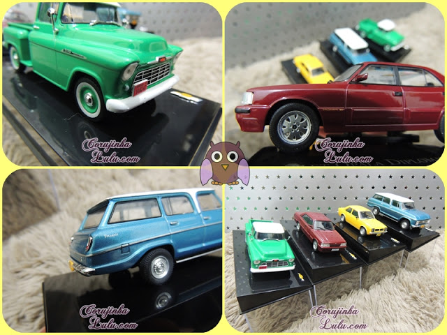 Chevrolet Collection - Coleção editora Salvat de miniaturas dos carros Brasil brasileiros Chevette SL, Opala Diplomata, 3100 "Marta Rocha" e Veraneio S/Luxe | ©CorujinhaLulu.com