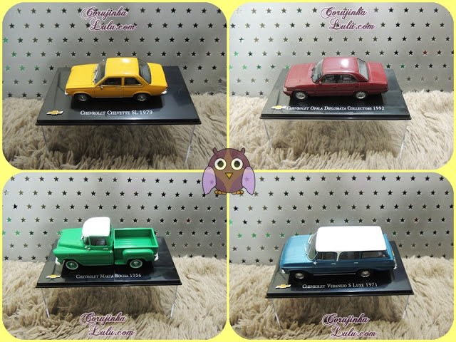 Chevrolet Collection editora Salvat - Coleção de miniaturas dos carros Brasil brasileiros Chevette SL, Opala Diplomata, 3100 "Marta Rocha" e Veraneio S/Luxe | ©CorujinhaLulu.com