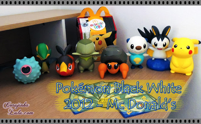 Coleção completa do Pokémon Black and White 2012 Mc Lanche Feliz mc donalds woobat snivy tepig axew dwebble oshawott emolga pikachu pokemon trading card game nintendo happy meal corujinhalulu.com