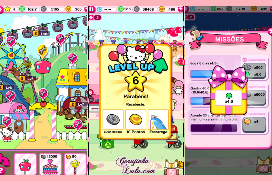 gameplay hello kitty carnival mobile game app sanrio ©corujinhalulu.com