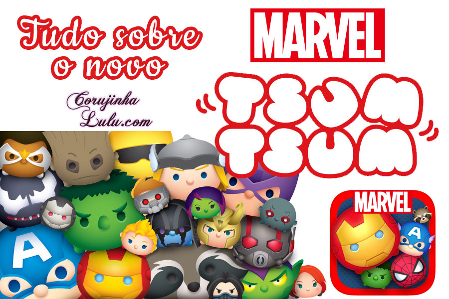 Marvel Tsum Tsum jogo game app mobile celular Disney NHN playArt Mixi XFlag corujinhalulu Corujinha Lulu pelúcia plush homem de ferro capitão america hulk homem aranha thor