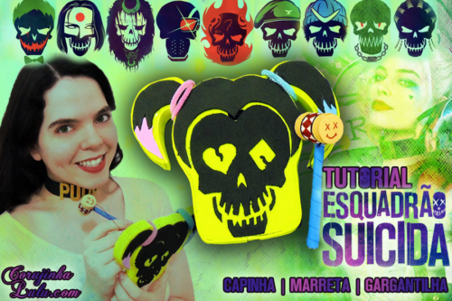 Diy Esquadrão Suicida: Como fazer Capinha + Marreta Touch + Gargantilha da Arlequina | Corujices da Lu