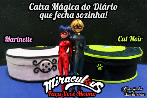 Diy Miraculous Ladybug: Como fazer a Caixa Mágica do Diário da Marinette + Cat Noir | Corujices da Lu