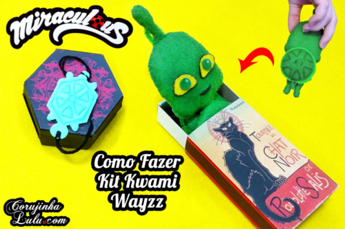 Diy Miraculous: Como Fazer Kit Kwami Wayzz com Pulseira Mestre Fu + Pelúcia e + | Corujices da Lu