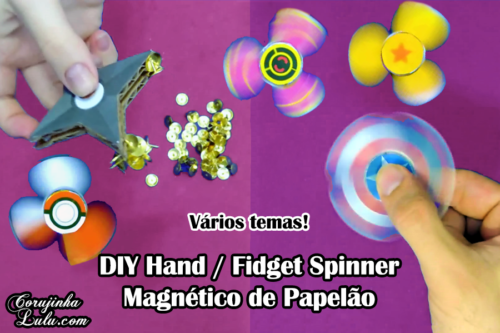 Diy : Como Fazer Fidget Spinner de Papelão + Hand Spinner Shuriken Magnético | Corujices da Lu