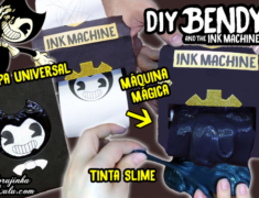 Diy Games : Como Fazer Kit Bendy And The Ink Machine com Capa de Caderno / Livro Universal + Máquina de Tinta Mágica + Slime / Amoeba | Corujices da Lu