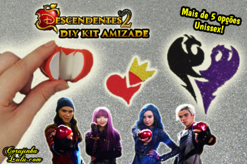 Diy Disney Descendentes 2 – Como Fazer Kit Amizade com Chaveiro + Brinco + Colar da Amizade e Mais | Corujices da Lu