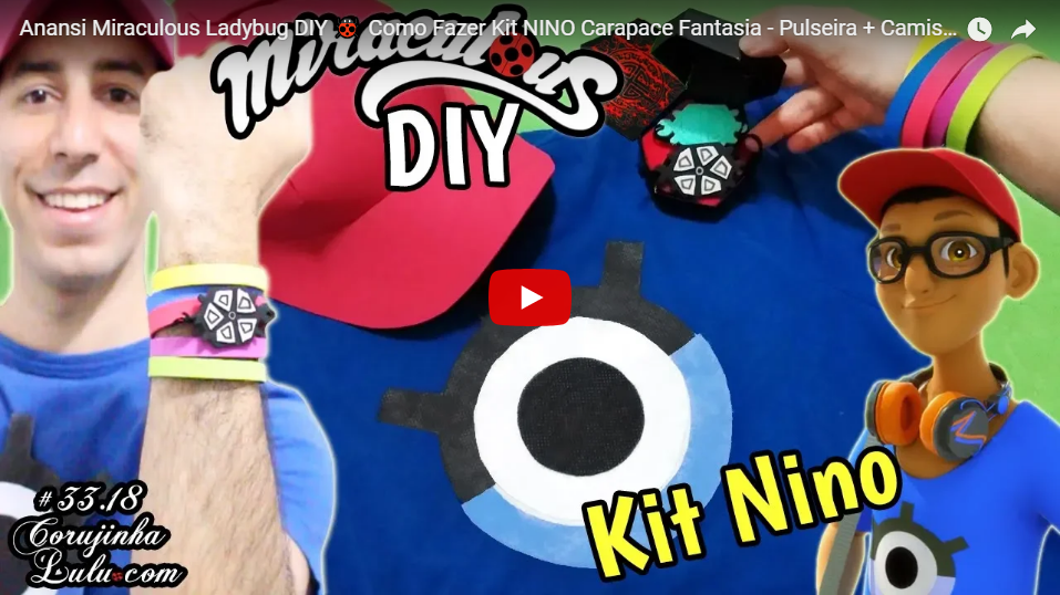 Anansi Miraculous Ladybug 2 DIY - Kit Nino / Carapace Fantasia com Miraculous da Tartaruga + Camisa + Boné e+  - Corujices da Lu | ©CorujinhaLulu.com corujinhalulu corujinha lulu luciene sans passo a passo tutorial manualidades how to