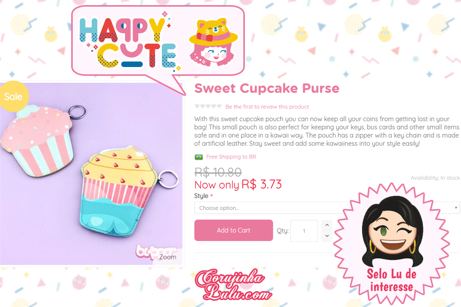Bolsinha de Cupcake da Happy Cute Shop - mais uma Loja Super Kawaii com Frete Grátis | ©CorujinhaLulu.com
