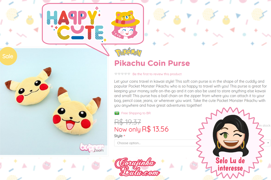 Porta treco de Pikachu de Pelúcia da Happy Cute Shop - mais uma Loja Super Kawaii com Frete Grátis | ©CorujinhaLulu.com Pokémon