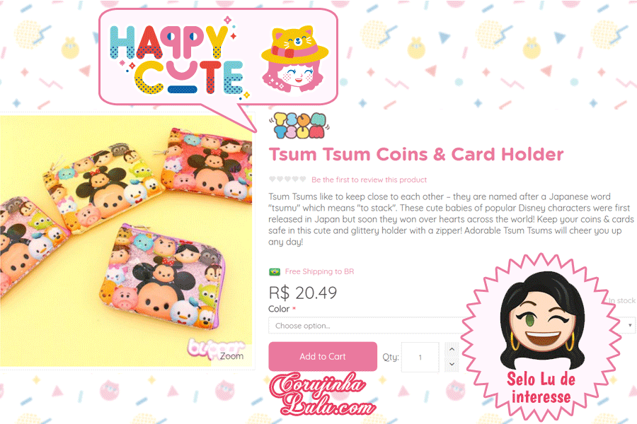 Carteira Disney Tsum Tsum da Happy Cute Shop - mais uma Loja Super Kawaii com Frete Grátis | ©CorujinhaLulu.com