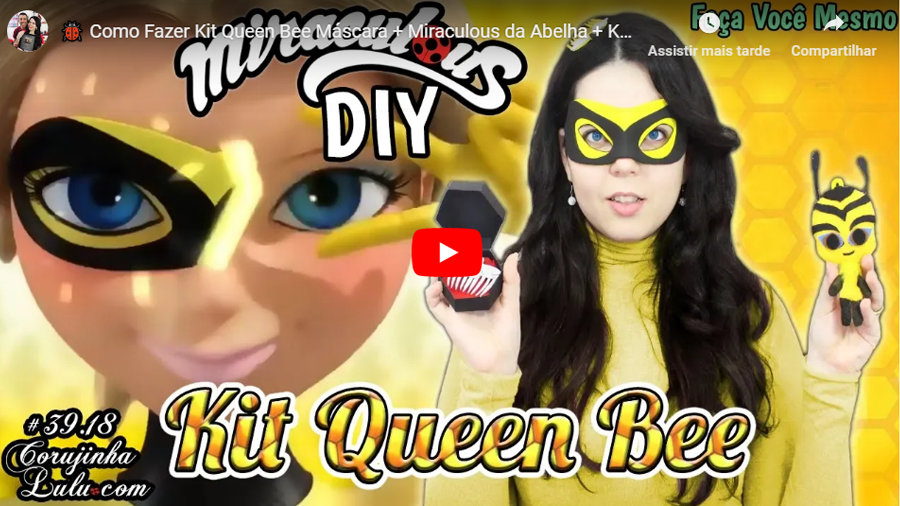 Assistir Miraculous Ladybug em português: 🐞 Como Fazer Kit Queen Bee Máscara + Miraculous da Abelha + Kwami DIY Ladybug