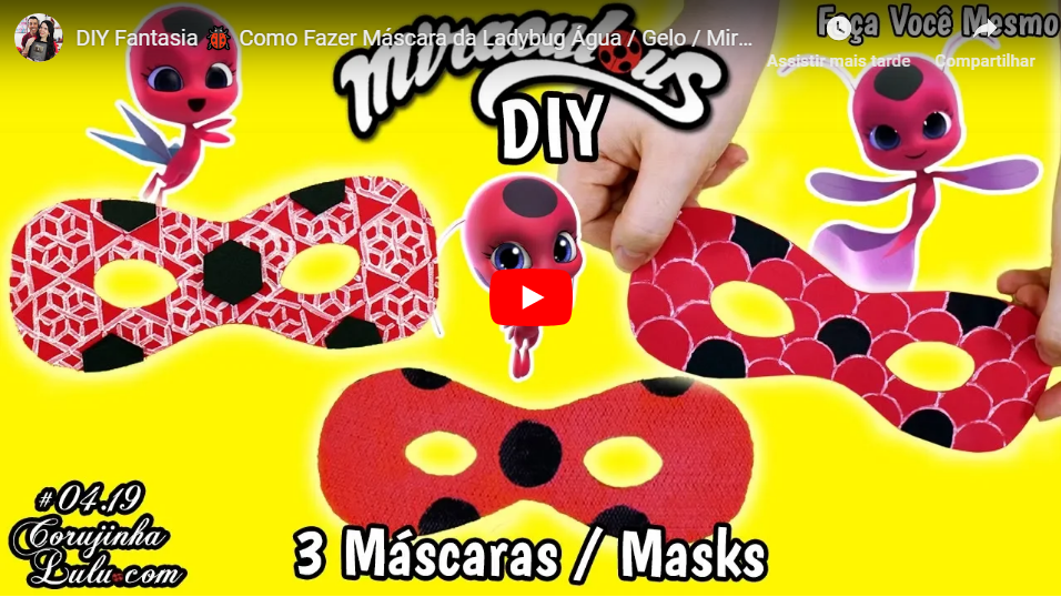 Assistir DIY Fantasia Como Fazer Máscara da Ladybug 3 temporada - Água, Gelo e Miraculous | CorujinhaLulu.com aqua ice tikki aquabug ladyice frozen frozer