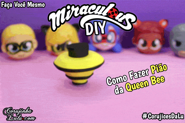 Diy Fantasia infantil (ou adulto) da Queen Bee - Como Fazer Pião que gira de verdade | Corujices da Lu Miraculous Ladybug 3 temporada