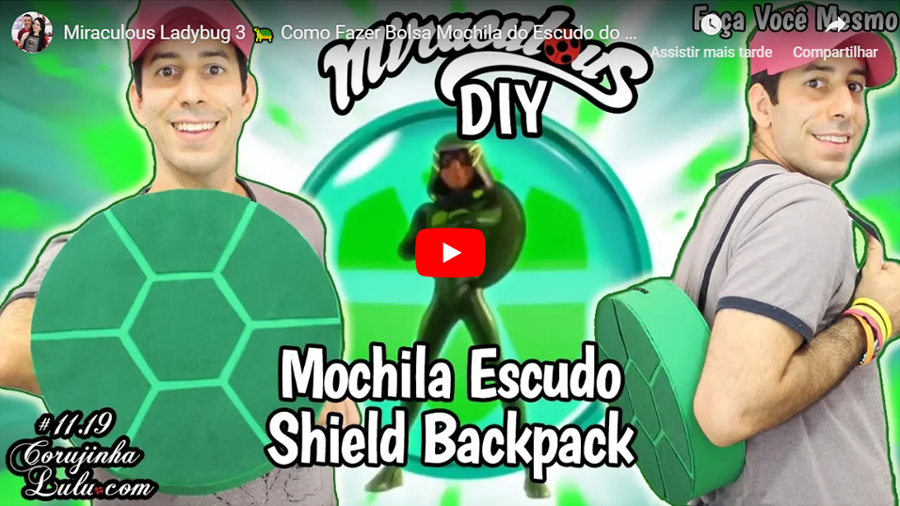 Assistir Miraculous Ladybug em português: 🐢 Como Fazer Bolsa Mochila do Escudo do Carapace DIY