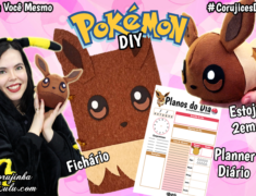 Kit Eevee com Estojo 2 em 1 + Planner + Fichário | bk Pokémon Diy Páscoa Material Escolar | Corujices da Lu